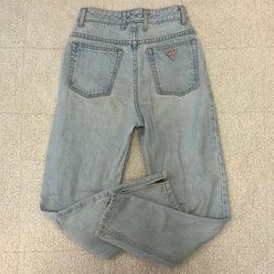 Guess Light Wash High-Rise Straight Leg Jeans